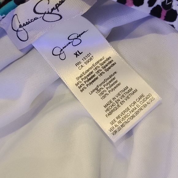 Jessica Simpson bikini NEW large top xl bottom color rose multi - Picture 7 of 7